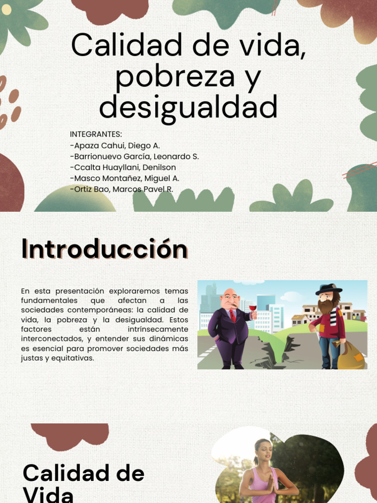 Calidad de Vida, Pobreza y Desigualdad | PDF | Pobreza | Pobreza e ...
