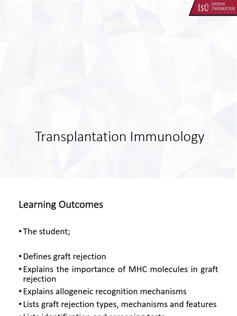 8 Transplantation Immunology PDF Transplant Rejection Major