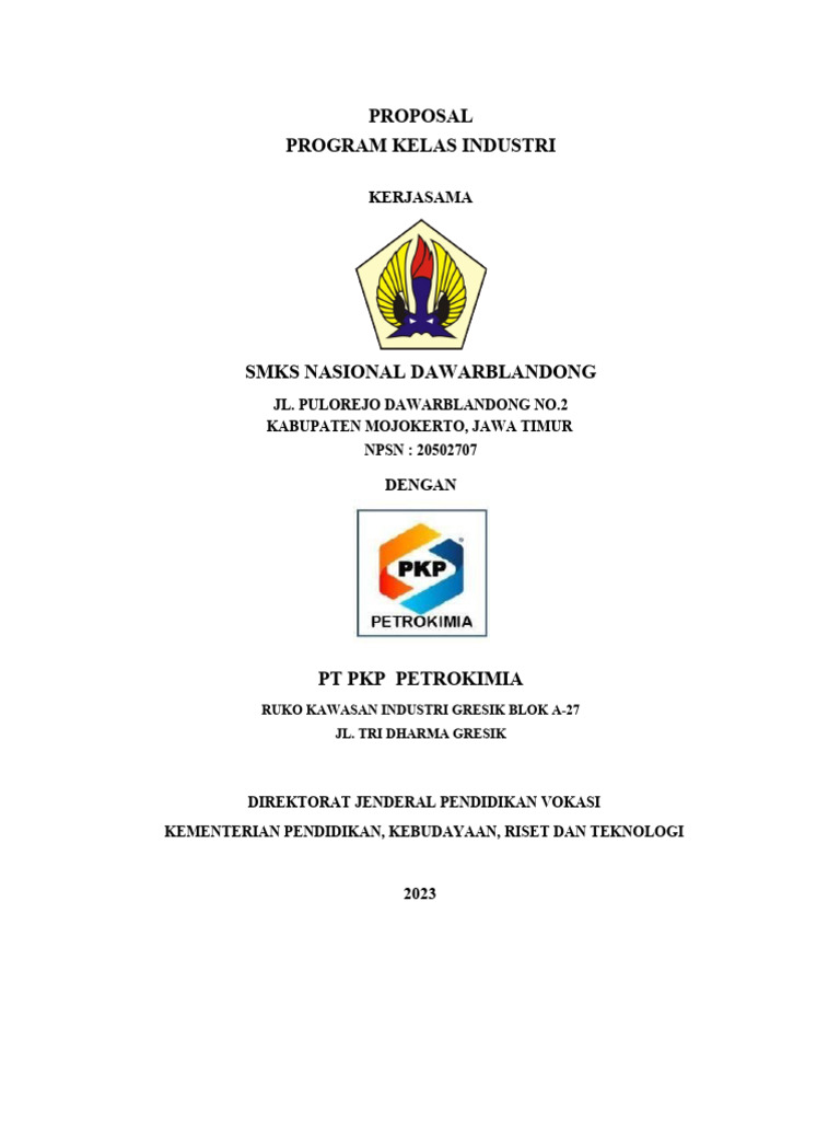 Proposal SMK Kelas Industri | PDF | Bisnis