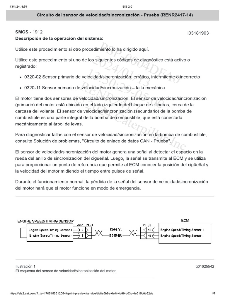 2 Speed Timing Sensor Circuit - Test (RENR2417-14) | PDF | Conector ...