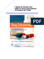 Instant Download Test Bank For Brown and Mulhollands Drug Calculations 11th Edition by Tritak PDF Scribd