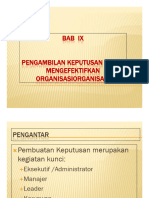 BAB IX Pengambilan Keputusan Untuk Mengefektifkan Organisasi