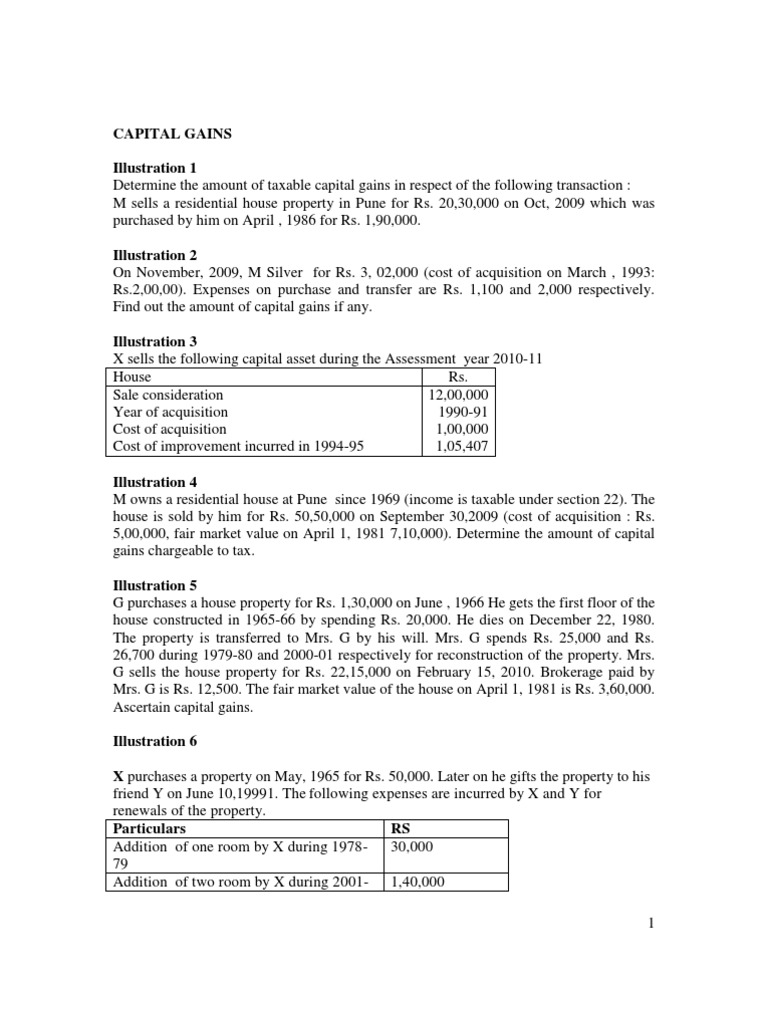 Capital Gains Tax Calculations Examples | PDF | Capital Gains Tax ...