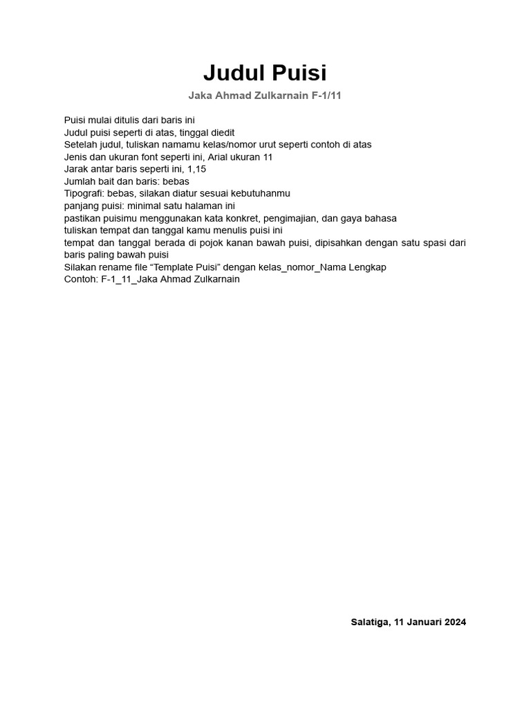 Template Puisi PDF
