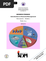 BF ADM Module 1 Q1 WK 1 To 5 Introduction To Financial Management Autosaved