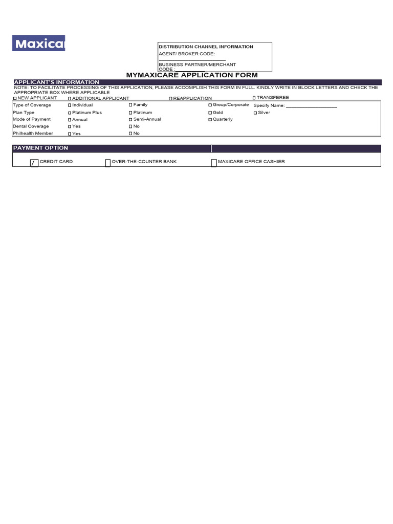 Maxicare Application and Enrollment Guide | PDF