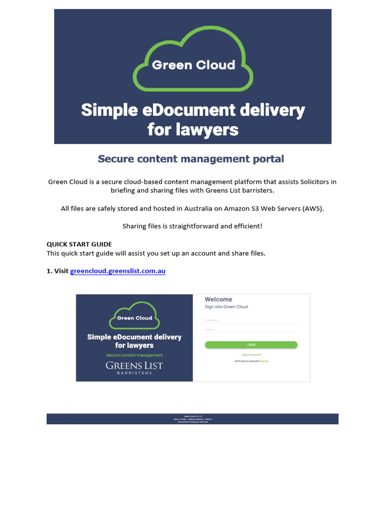 Green Cloud Quick Start Guide | PDF | Computer File | Cyberspace