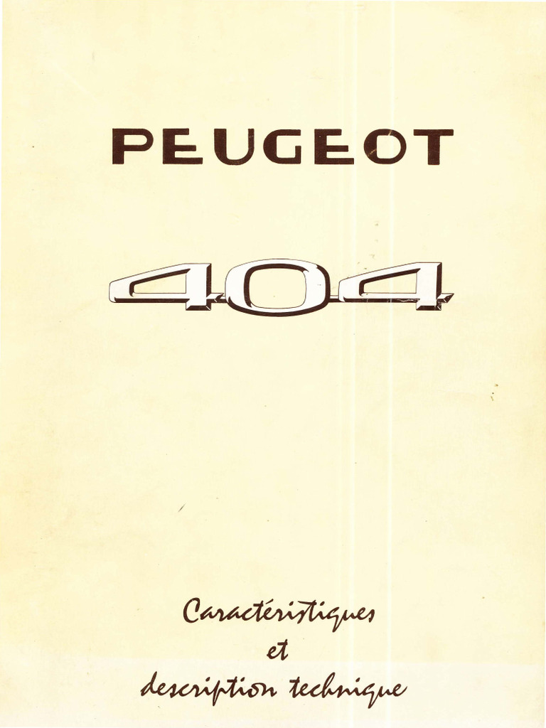 1960 Peugeot 404 Caracteristiques FR - OCR | PDF | Ingénierie mécanique ...