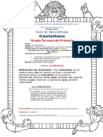 Guía 2 - Castellano Grado Tercero - Tema: La Anécdota