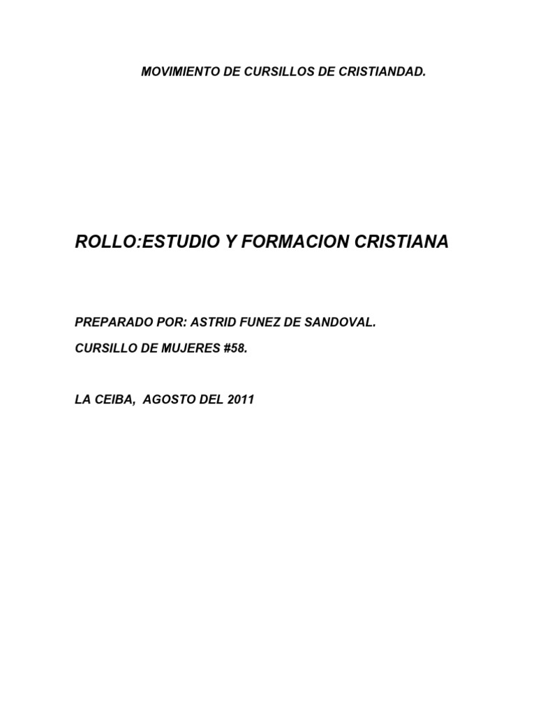 Formación Cristiana en Cursillos | PDF | Biblia | Iglesia Católica