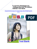 Instant Download Power Learning Strategies For Success in College and Life 7th Edition Feldman Test Bank PDF Scribd