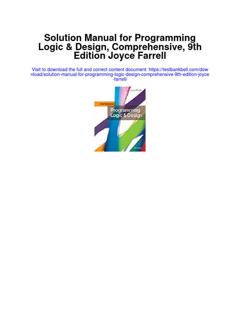 Instant Download Solution Manual For Programming Logic Design