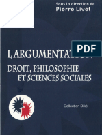 Argumentation Droit, Philosphie Et Sciences Sociales (Livet, Pierre)