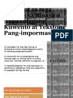 Pagsagot Sa Mga Tanong Sa Binasa o Napakinggang Kwento 5