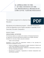 Conceptual Approaches To The Formation of The Contents of The Educational Professional Program of The Bachelor