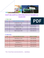 Daftar Jadwal Khatib Jum'at Masjid Al-Madaniy