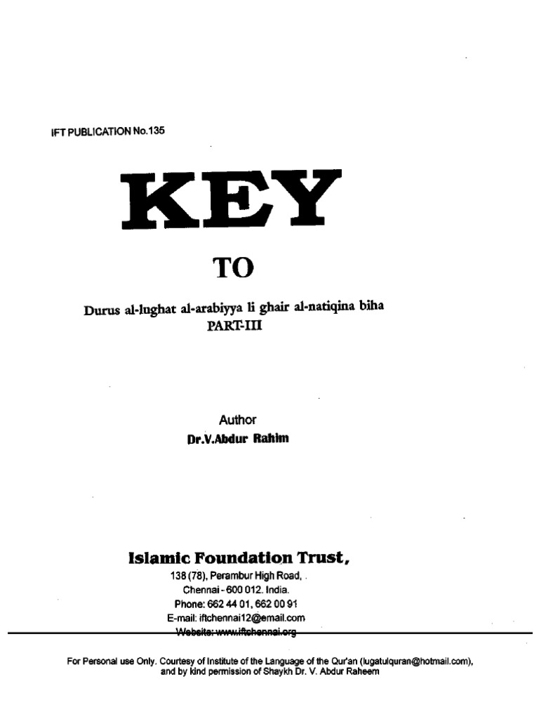 Lessons of arabic language for the non native speakers 232778 pdf