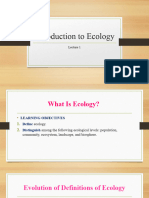 Lecture 1. Introduction To Ecology
