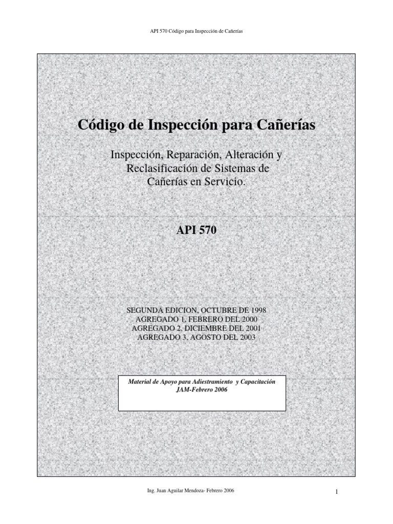 API 570-Código de Inspección de Tubería-Agosto 2003-OK PDF | PDF ...