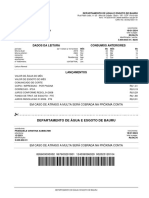 Dados Da Leitura Consumos Anteriores: Departamento de Água E Esgoto de Bauru