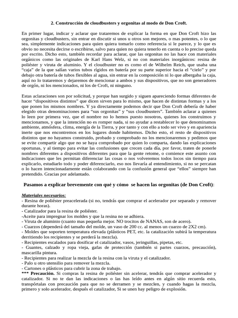 2.Construcción de cloudbusters y orgonitas modo Don Croft | PDF ...