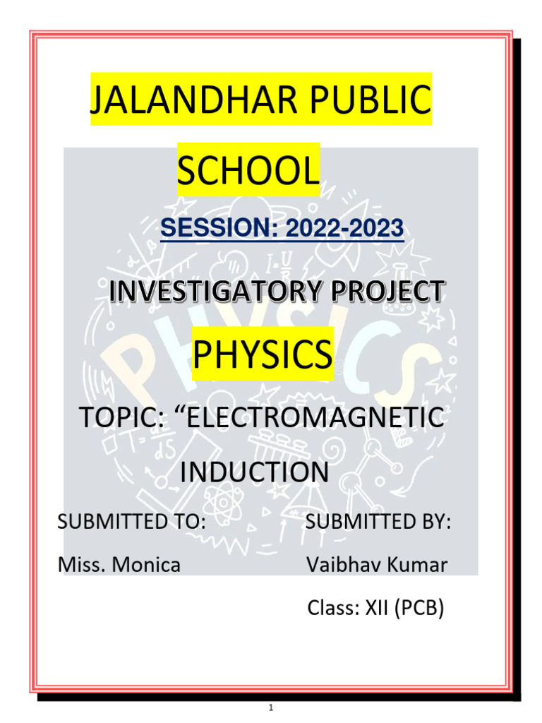 Vaibhav Project Final | PDF | Electromagnetic Induction | Inductor