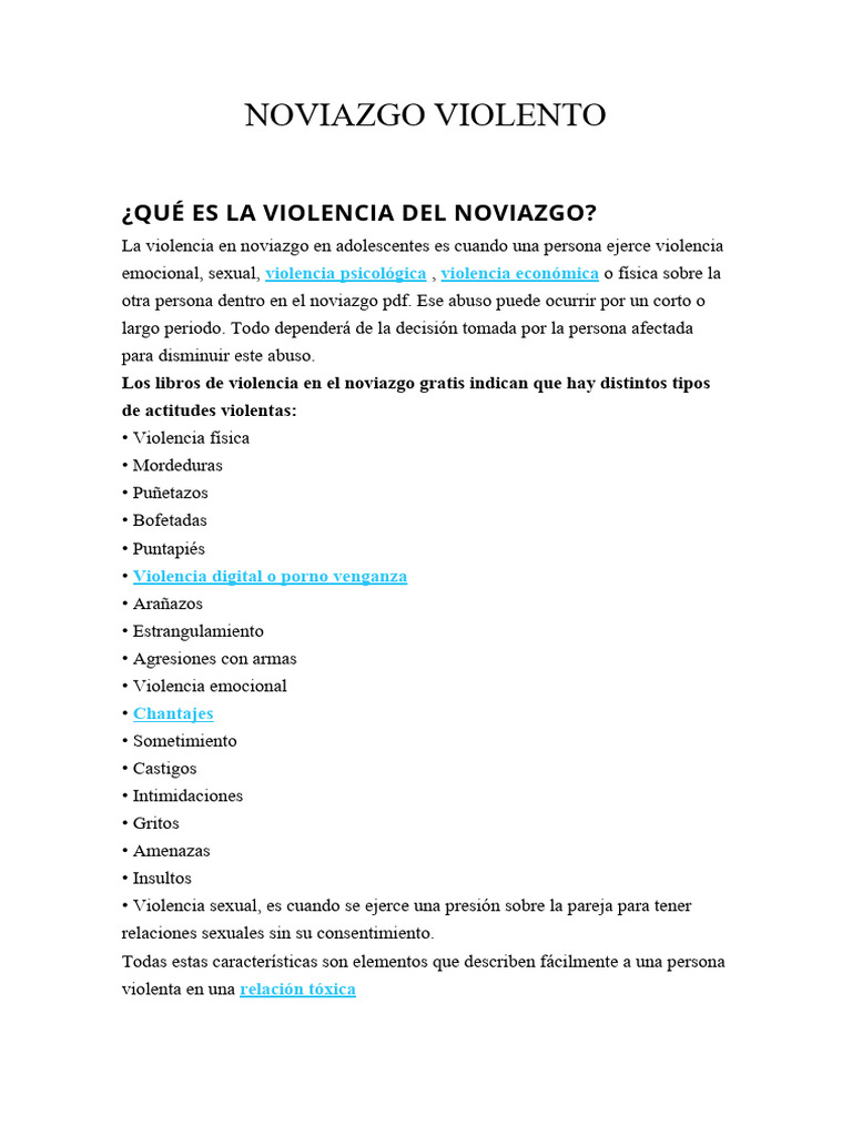Tipos y Prevención de Violencia en Noviazgo | PDF | Violencia | Agresión