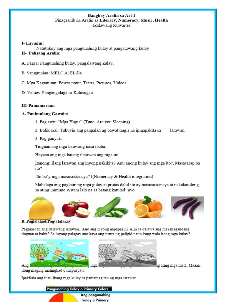 Co In Art 1 Lesson Plan 1 Pdf