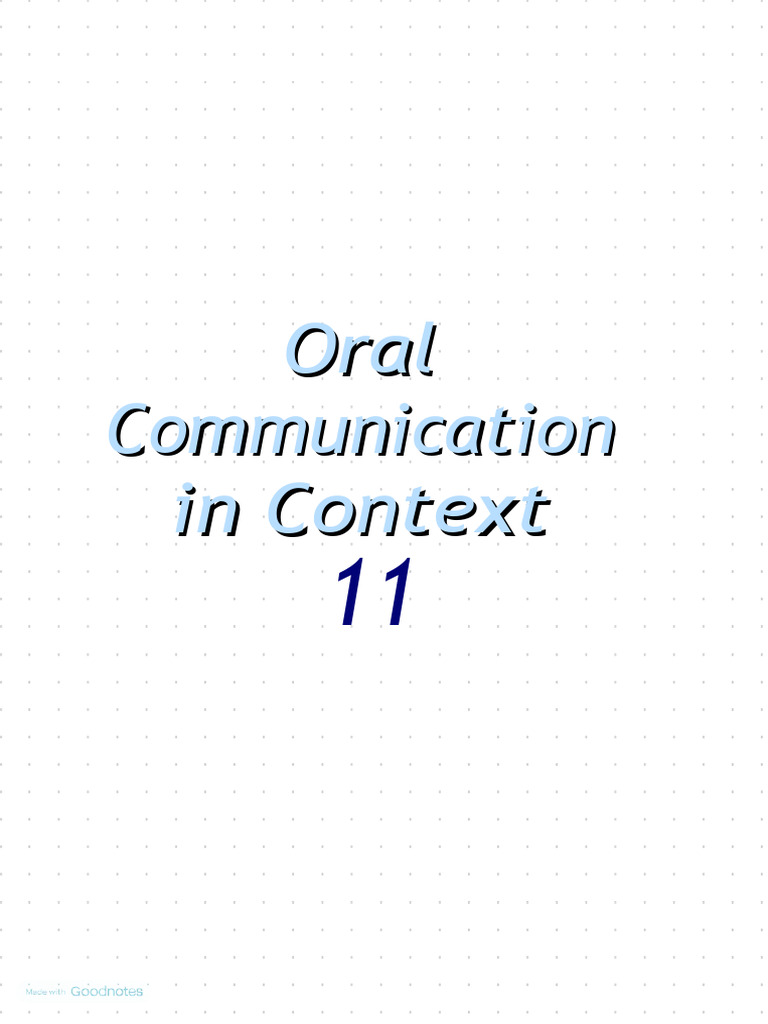 Understanding Oral Communication Elements | PDF | Communication ...