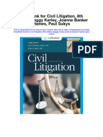 Instant Download Test Bank For Civil Litigation 8th Edition Peggy Kerley Joanne Banker Hames Paul Sukys PDF Scribd