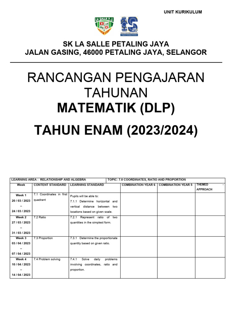 Rpt Mathematics Dlp Year 6 0000 Pdf Numbers Decimal