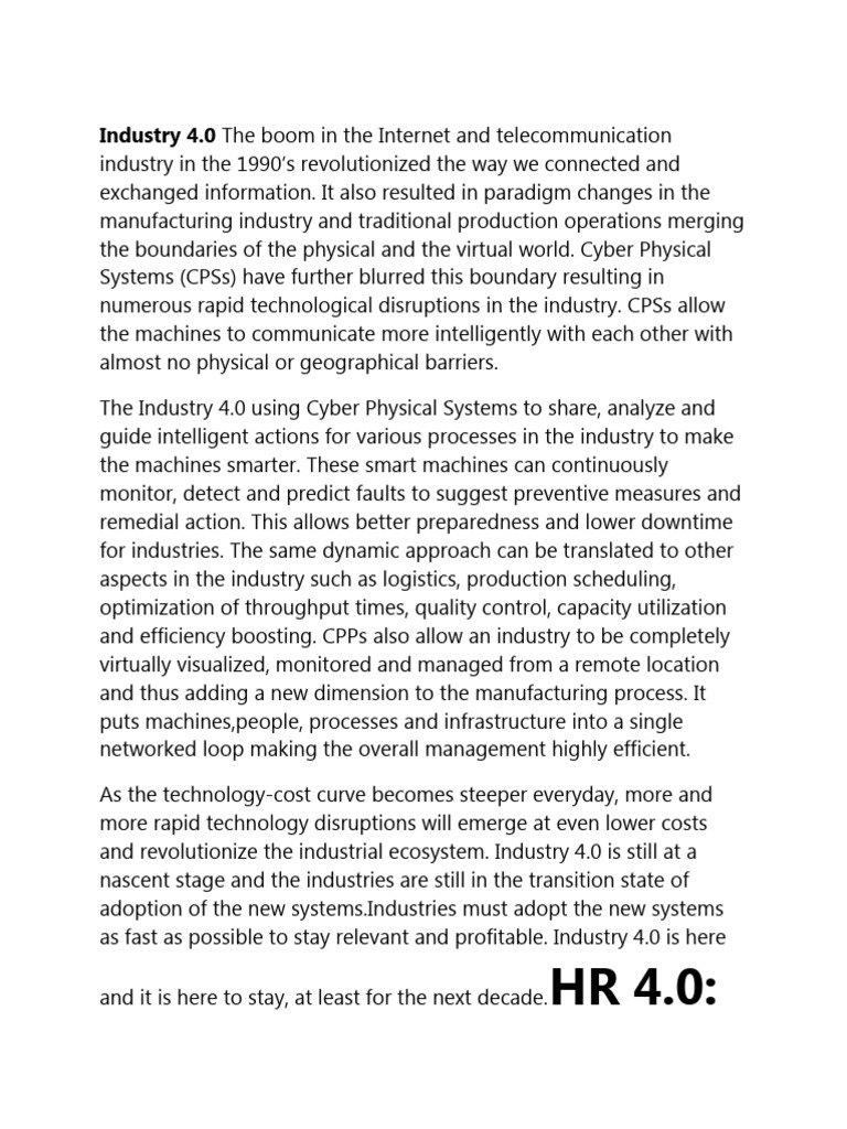 The Effects of Industry 4.0 On Human Resources Management | PDF ...