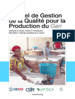 Manuel de Gestion de La Qualité Pour La Production Du Gari