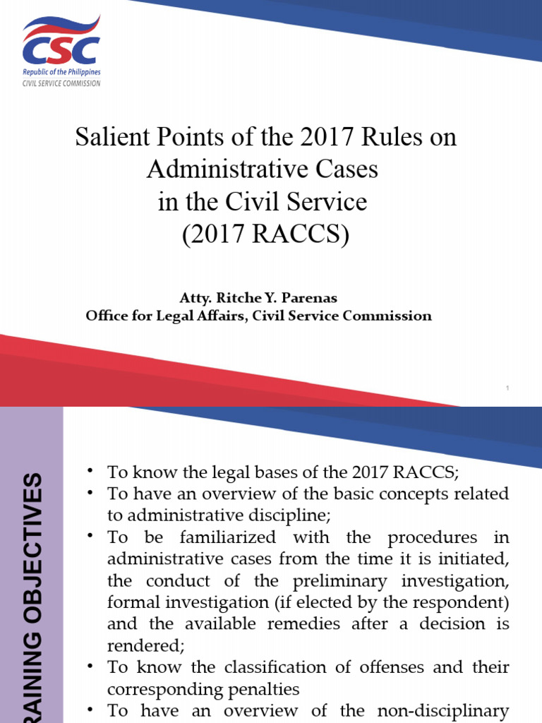 Philemb salient points of the 2017 raccs and the admin offenses pdf