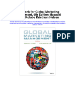 Instant Download Test Bank For Global Marketing Management 6th Edition Masaaki Mike Kotabe Kristiaan Helsen PDF Ebook