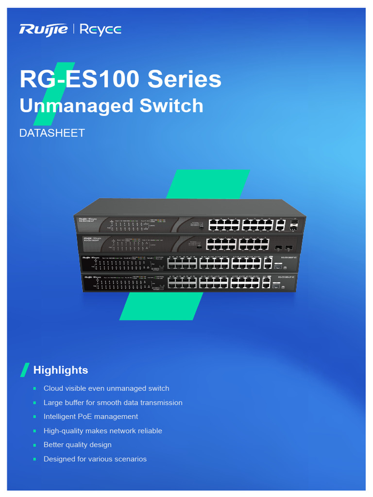 RG ES100 Series Unmanaged Switch 20221122 1 PDF Network Switch Electronics
