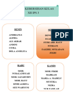 Jadwal Kebersihan KLS Xii Ips 3