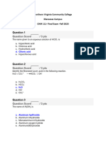 CHM 111 Final exam  fall 2023