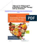Instant Download Solution Manual For Williams Essentials of Nutrition and Diet Therapy 12th by Schlenker PDF Scribd