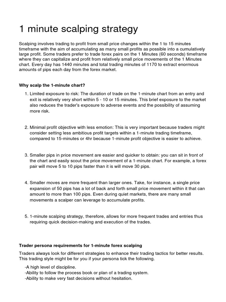 1 Minute Scalping Strategy | PDF | Order (Exchange) | Moving Average