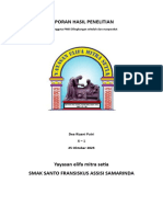 Laporan Hasil Penelitian: Peran Anggota PMR Dilingkungan Sekolah Dan Masyarakat