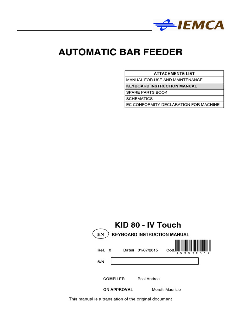 KID 80 TOUCH Keyboard Instruction Manual | PDF | Parameter (Computer ...