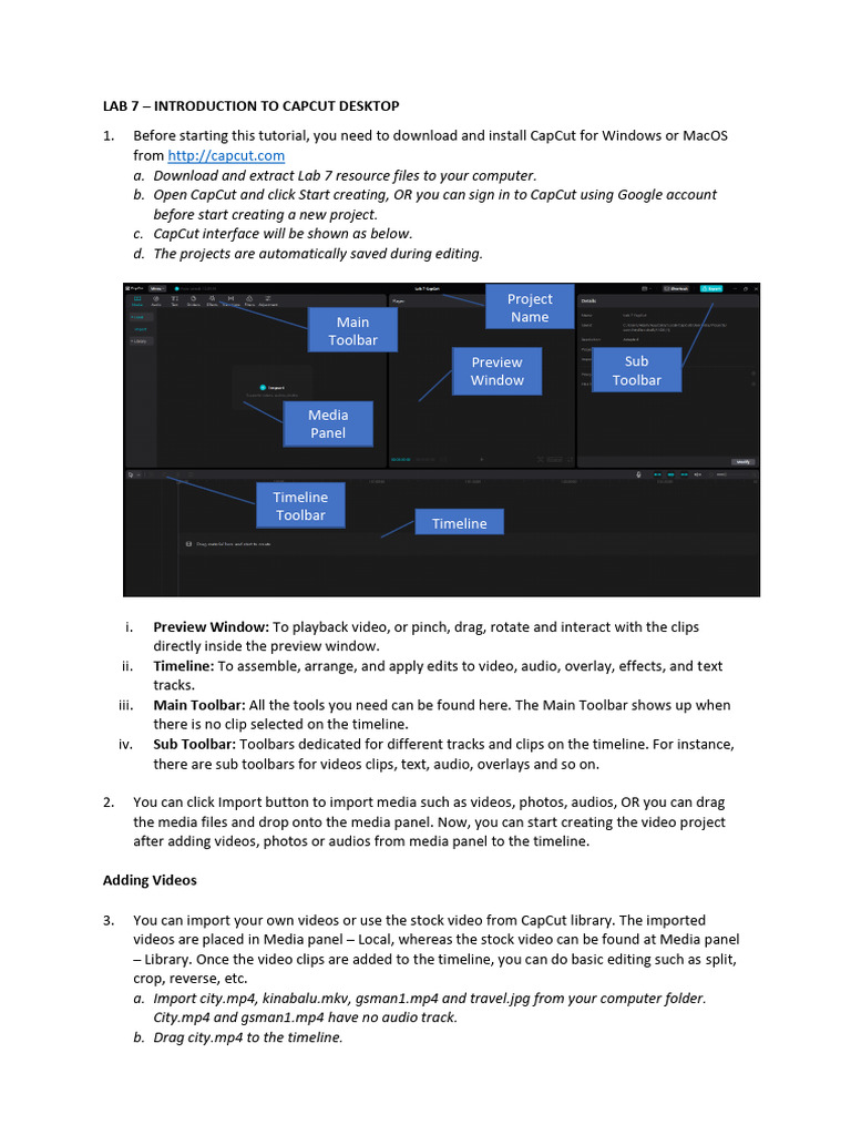 Lab 7 Intro To Capcut Pdf Icon Computing Video