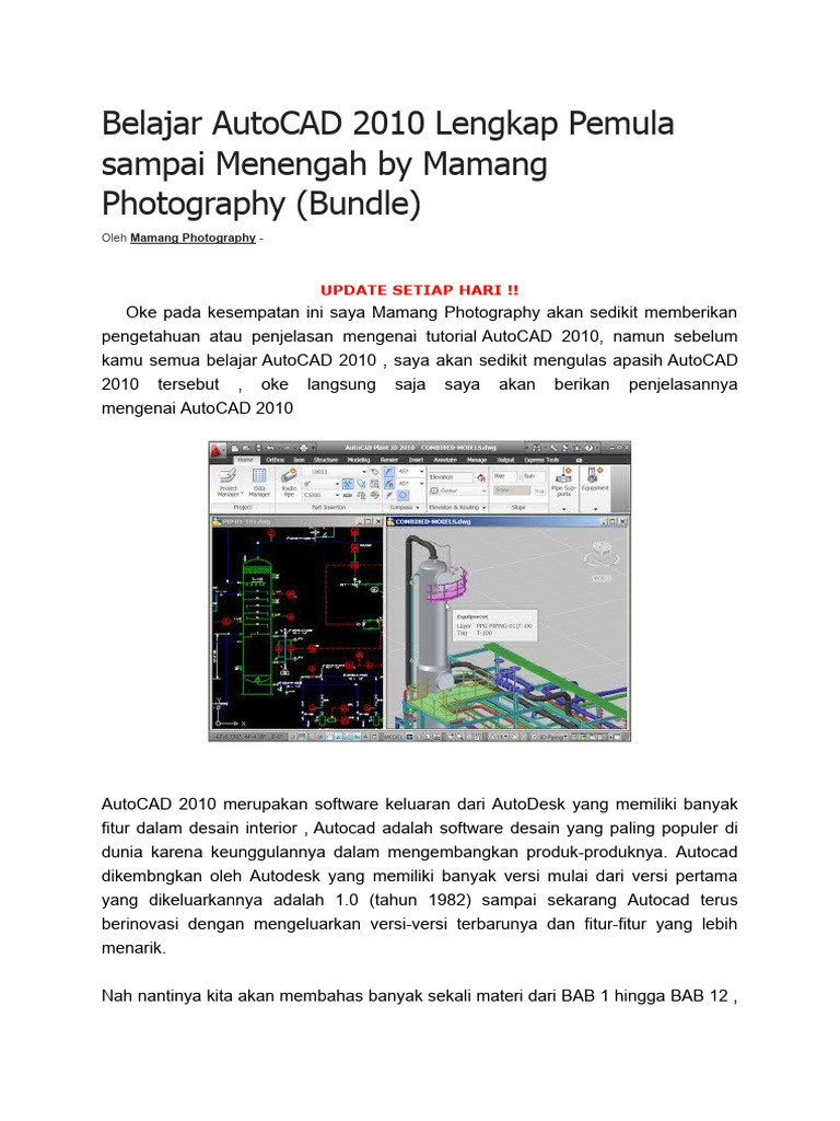 Tutorial Lengkap Belajar AutoCAD 2010 | PDF