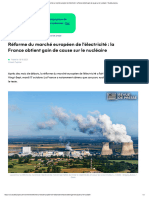 Réforme Du Marché Européen de L'électricité - La France Obtient Gain de Cause Sur Le Nucléaire - Touteleurope - Eu