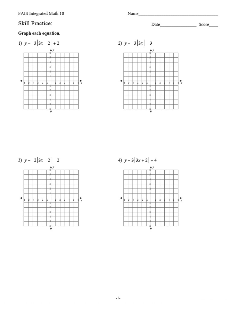 Graphing Absolute Value Worksheet | PDF