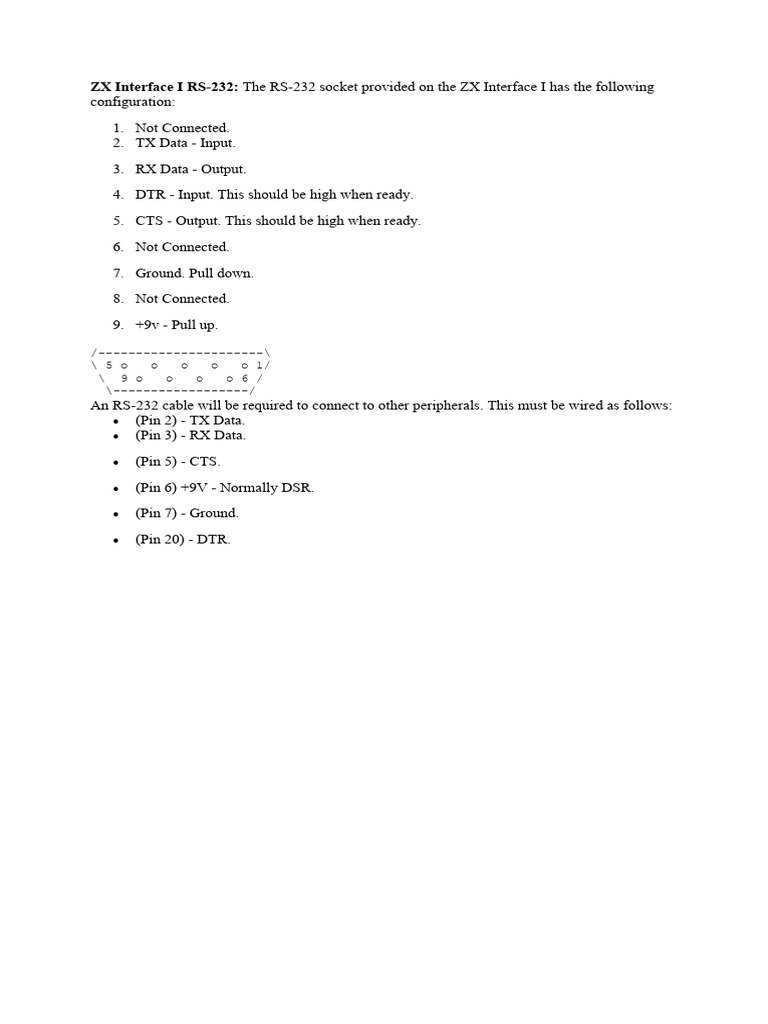 RS232 Cable Pinout | PDF | Computing | Physical Layer Protocols