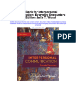 Instant Download Test Bank For Interpersonal Communication Everyday Encounters 9th Edition Julia T Wood PDF Ebook
