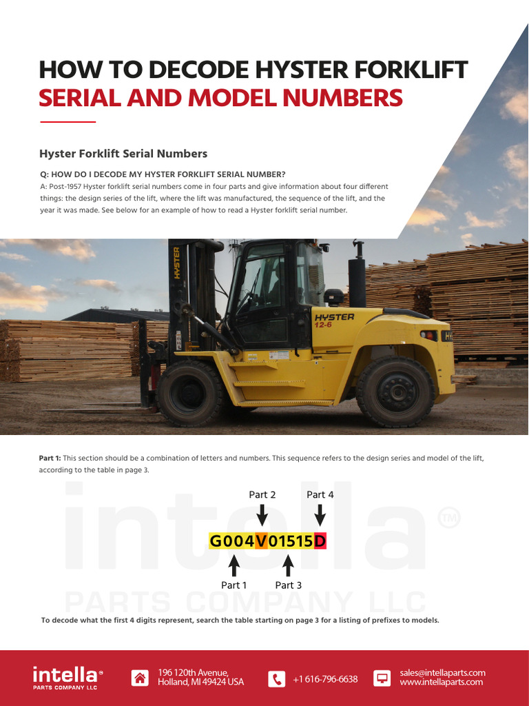 How To Decode Hyster Forklift Serial and Model Numbers 2023 PDF