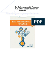 Full Download Test Bank For Entrepreneurial Finance 7th Edition J Chris Leach Ronald W Melicher PDF Free